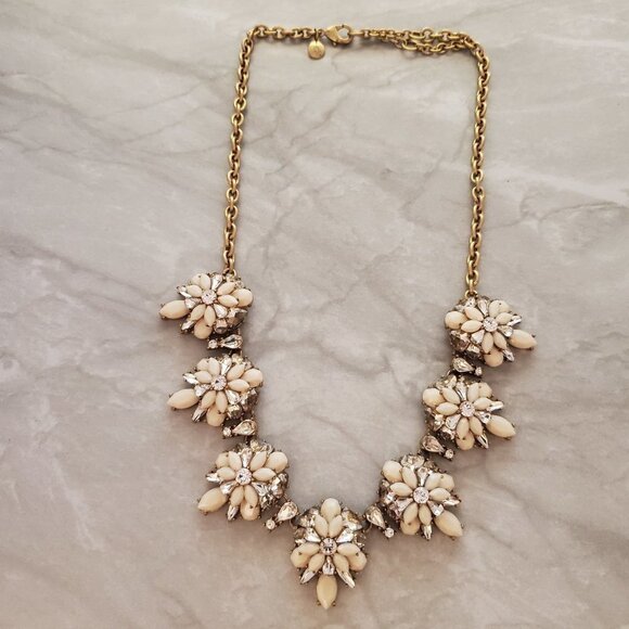 💕 J.Crew Rhinestone Crystal Cluster Stacked Statement Wedding Bridal Necklace - Picture 1 of 16